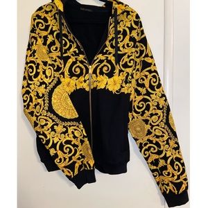 Baroque Zip-Front Hoodie from Versace.